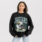 Jacksonville Jaguars Gameday Couture Women's Oversized Victory Lane Black Label Premium Fleece Sweatshirt - Black for sale