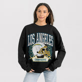 Los Angeles Chargers Gameday Couture Women's Oversized Victory Lane Black Label Premium Fleece Sweatshirt - Black sale