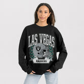 Las Vegas Raiders Gameday Couture Women's Oversized Victory Lane Black Label Premium Fleece Sweatshirt - Black discount