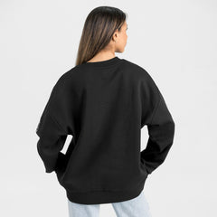 New England Patriots Gameday Couture Women's Oversized Victory Lane Black Label Premium Fleece Sweatshirt - Black discount