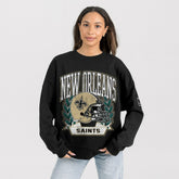 New Orleans Saints Gameday Couture Women's Oversized Victory Lane Black Label Premium Fleece Sweatshirt - Black online