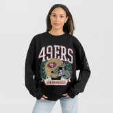 San Francisco 49ers Gameday Couture Women's Oversized Victory Lane Black Label Premium Fleece Sweatshirt - Black sale