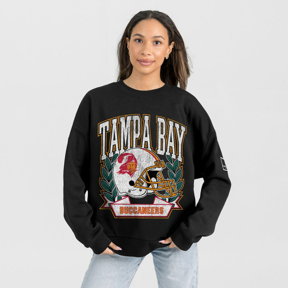 Tampa Bay Buccaneers Gameday Couture Women's Oversized Victory Lane Black Label Premium Fleece Sweatshirt - Black sale