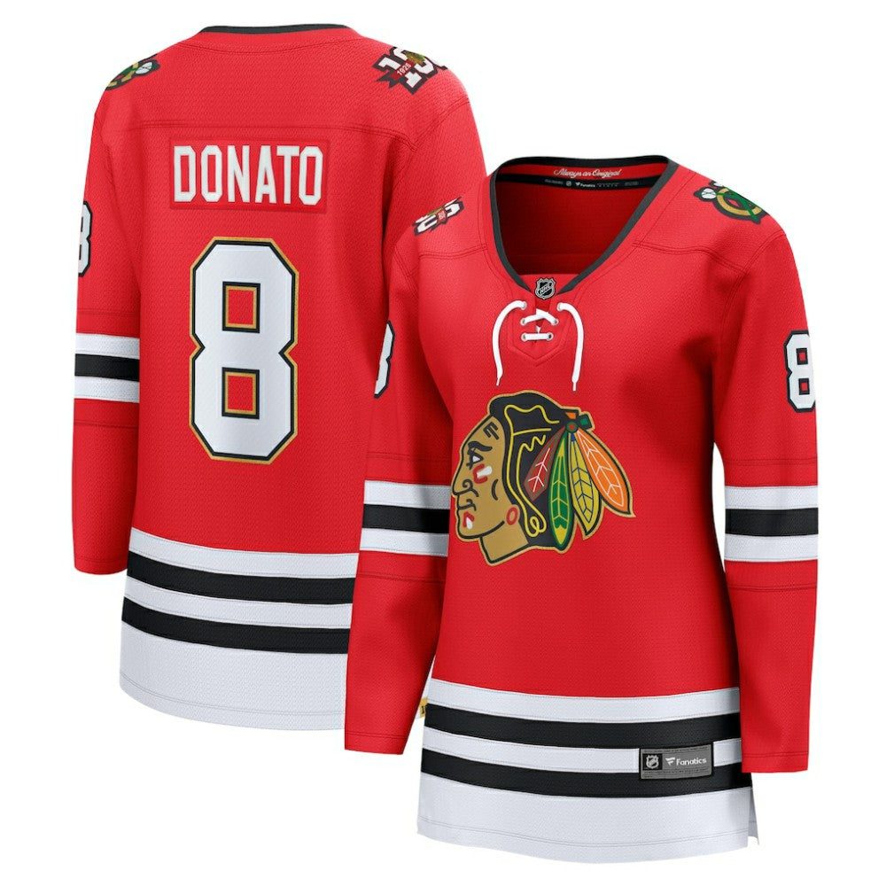 Ryan Donato Chicago Blackhawks Fanatics Women's Centennial Breakaway Player Jersey - Red Jerseys