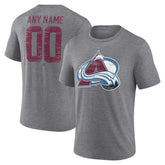 Colorado Avalanche Heritage Custom Tri-Blend T-Shirt - Gray T-shirts