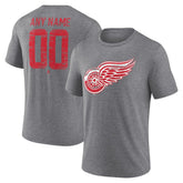 Detroit Red Wings Heritage Custom Tri-Blend T-Shirt - Gray T-shirts