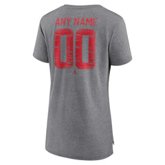 Detroit Red Wings Women's Heritage Custom Tri-Blend T-Shirt - Gray T-shirts