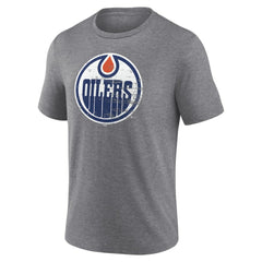 Edmonton Oilers Heritage Custom Tri-Blend T-Shirt - Gray T-shirts
