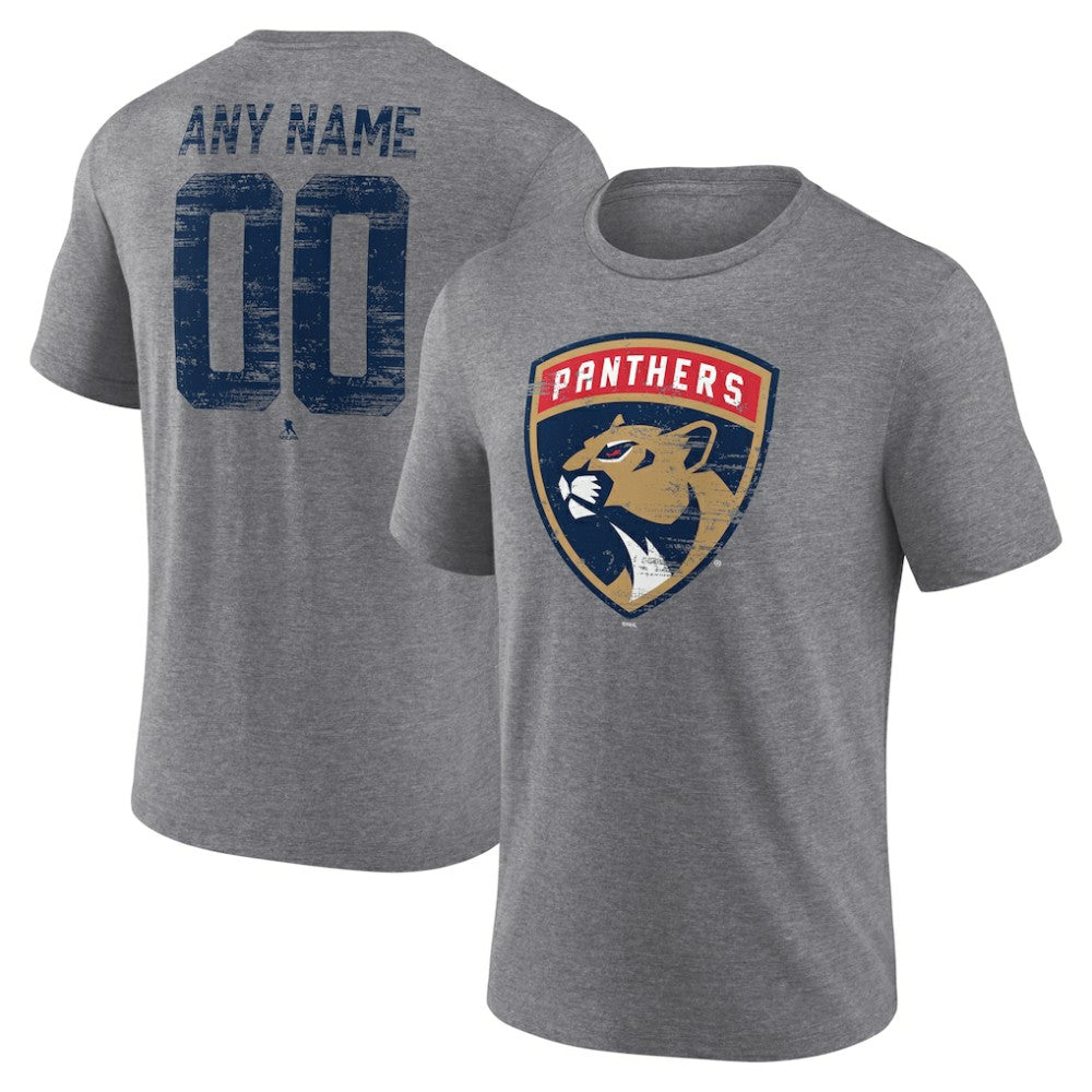 Florida Panthers Heritage Custom Tri-Blend T-Shirt - Gray T-shirts