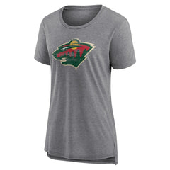 Minnesota Wild Women's Heritage Custom Tri-Blend T-Shirt - Gray T-shirts