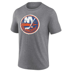 New York Islanders Heritage Custom Tri-Blend T-Shirt - Gray T-shirts