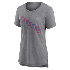 New York Rangers Women's Heritage Custom Tri-Blend T-Shirt - Gray T-shirts