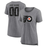 Philadelphia Flyers Women's Heritage Custom Tri-Blend T-Shirt - Gray T-shirts