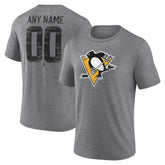 Pittsburgh Penguins Heritage Custom Tri-Blend T-Shirt - Gray T-shirts