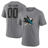 San Jose Sharks Heritage Custom Tri-Blend T-Shirt - Gray T-shirts