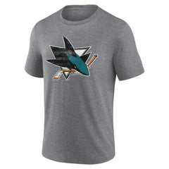 San Jose Sharks Heritage Custom Tri-Blend T-Shirt - Gray T-shirts