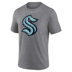 Seattle Kraken Heritage Custom Tri-Blend T-Shirt - Gray T-shirts