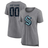 Seattle Kraken Women's Heritage Custom Tri-Blend T-Shirt - Gray T-shirts