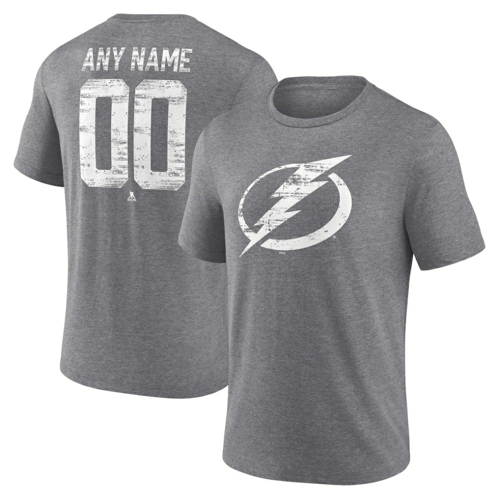 Tampa Bay Lightning Heritage Custom Tri-Blend T-Shirt - Gray T-shirts