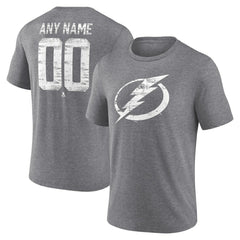Tampa Bay Lightning Heritage Custom Tri-Blend T-Shirt - Gray T-shirts