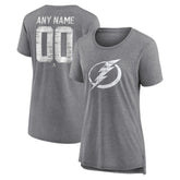 Tampa Bay Lightning Women's Heritage Custom Tri-Blend T-Shirt - Gray T-shirts