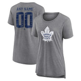 Toronto Maple Leafs Women's Heritage Custom Tri-Blend T-Shirt - Gray T-shirts