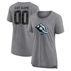 Utah Mammoth Women's Heritage Custom Tri-Blend T-Shirt - Gray T-shirts
