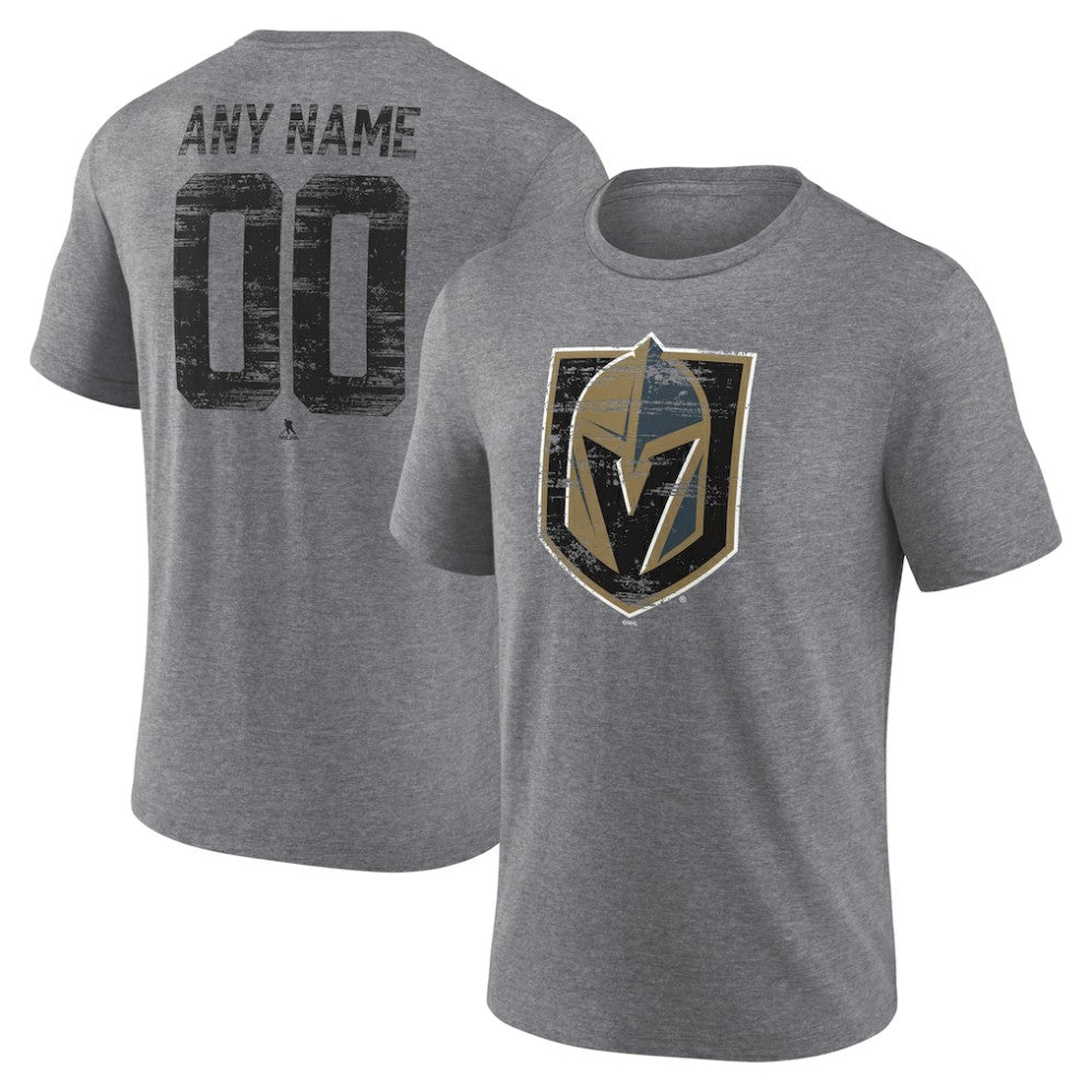 Vegas Golden Knights Heritage Custom Tri-Blend T-Shirt - Gray T-shirts