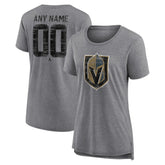 Vegas Golden Knights Women's Heritage Custom Tri-Blend T-Shirt - Gray T-shirts