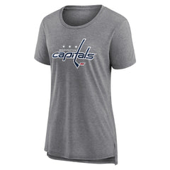 Washington Capitals Women's Heritage Custom Tri-Blend T-Shirt - Gray T-shirts