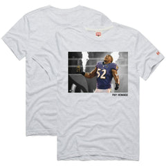 Ray Lewis Baltimore Ravens Homage Unisex Pay Homage Tri-Blend T-Shirt - Ash outlet