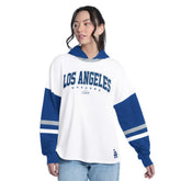 Los Angeles Dodgers G-III 4Her by Carl Banks Women's Key Player Oversized Hooded Long Sleeve T-Shirt White/Royal