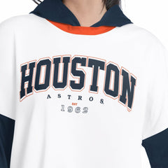 Houston Astros G-III 4Her by Carl Banks Women's Key Player Oversized Hooded Long Sleeve T-Shirt White/Navy