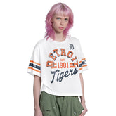 Detroit Tigers Starter Women's Cropped Hurry Up Offense T-Shirt White