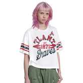 Atlanta Braves Starter Women's Cropped Hurry Up Offense T-Shirt White