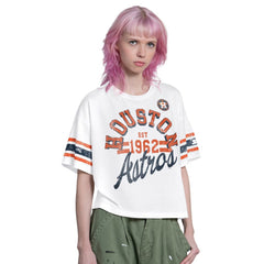Houston Astros Starter Women's Cropped Hurry Up Offense T-Shirt White