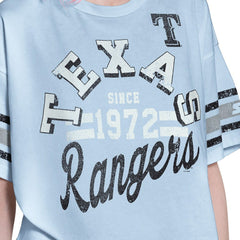 Texas Rangers Starter Women's Cropped Hurry Up Offense T-Shirt Light Blue