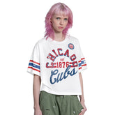 Chicago Cubs Starter Women's Cropped Hurry Up Offense T-Shirt White