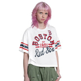 Boston Red Sox Starter Women's Cropped Hurry Up Offense T-Shirt White