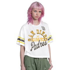 San Diego Padres Starter Women's Cropped Hurry Up Offense T-Shirt White