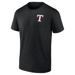Texas Rangers Profile Big & Tall Two-Sided Graphic T-Shirt Black