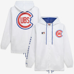 Chicago Cubs Big & Tall Full-Snap Hooded Jacket White