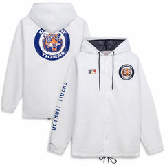 Detroit Tigers Big & Tall Full-Snap Hooded Jacket White