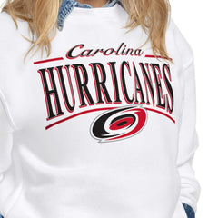 Carolina Hurricanes Starter Women's Arch Stripe Fleece Sweatshirt - White Sweatshirts