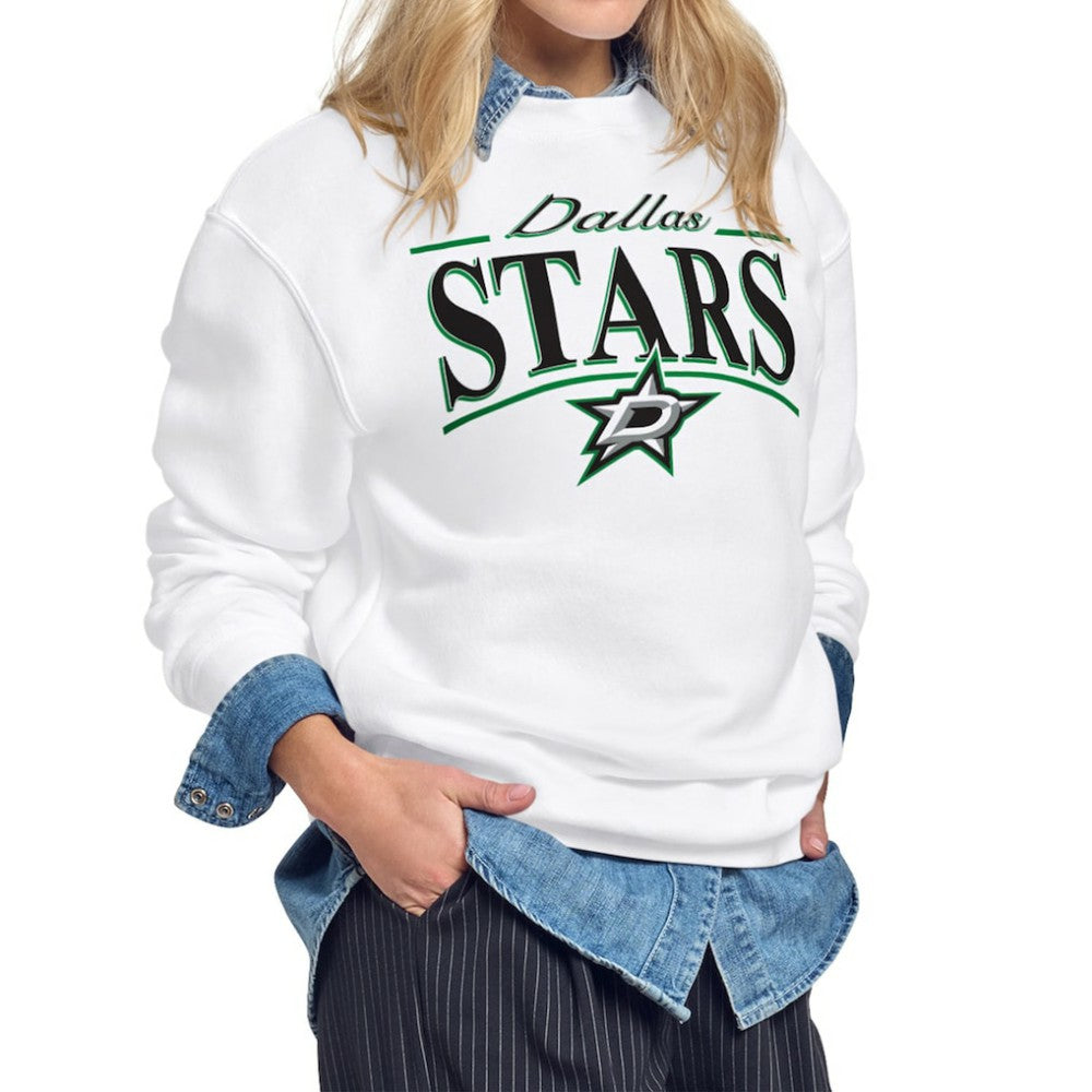 Dallas Stars Starter Women's Arch Stripe Fleece Sweatshirt - White Sweatshirts