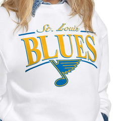 St. Louis Blues Starter Women's Arch Stripe Fleece Sweatshirt - White Sweatshirts