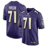 Carson Vinson Baltimore Ravens Team Game Jersey - Purple sale