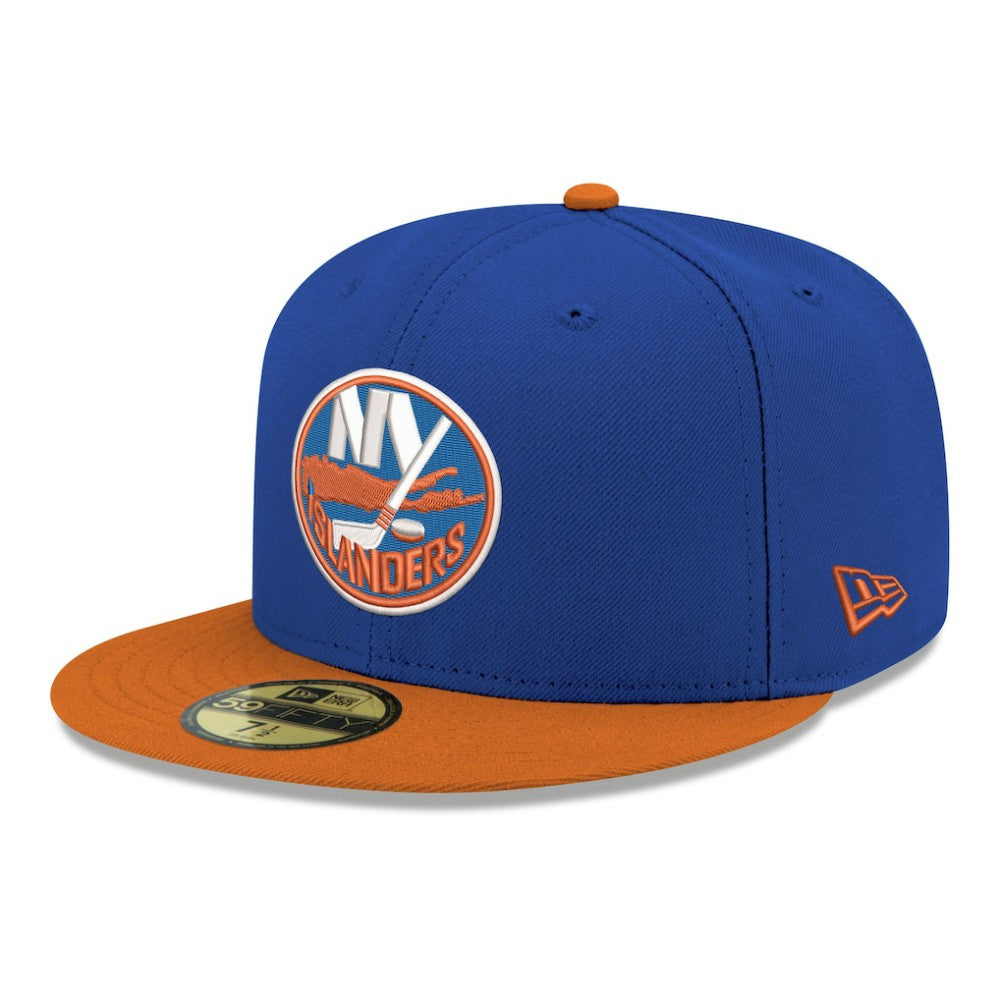 New York Islanders New Era Core Logo Two-Tone 59FIFTY Fitted Hat - Blue Hats