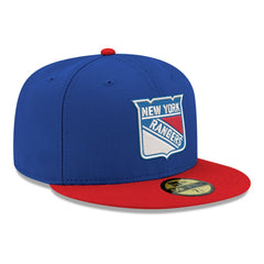 New York Rangers New Era Core Logo Two-Tone 59FIFTY Fitted Hat - Blue Hats