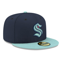 Seattle Kraken New Era Core Logo Two-Tone 59FIFTY Fitted Hat - Navy Hats